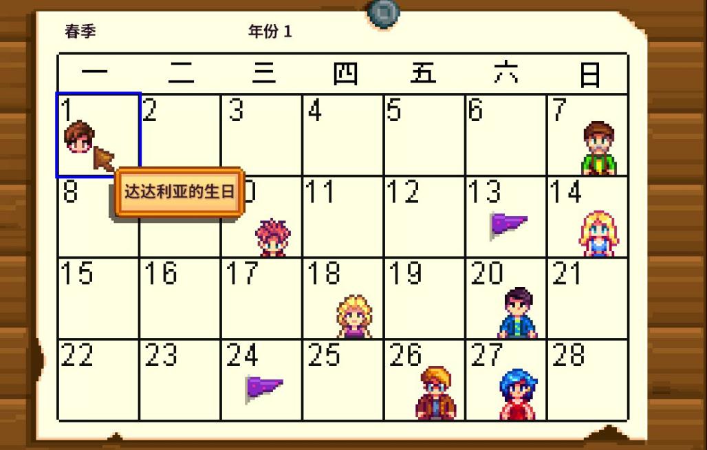 星露谷物语生日送礼表是什么