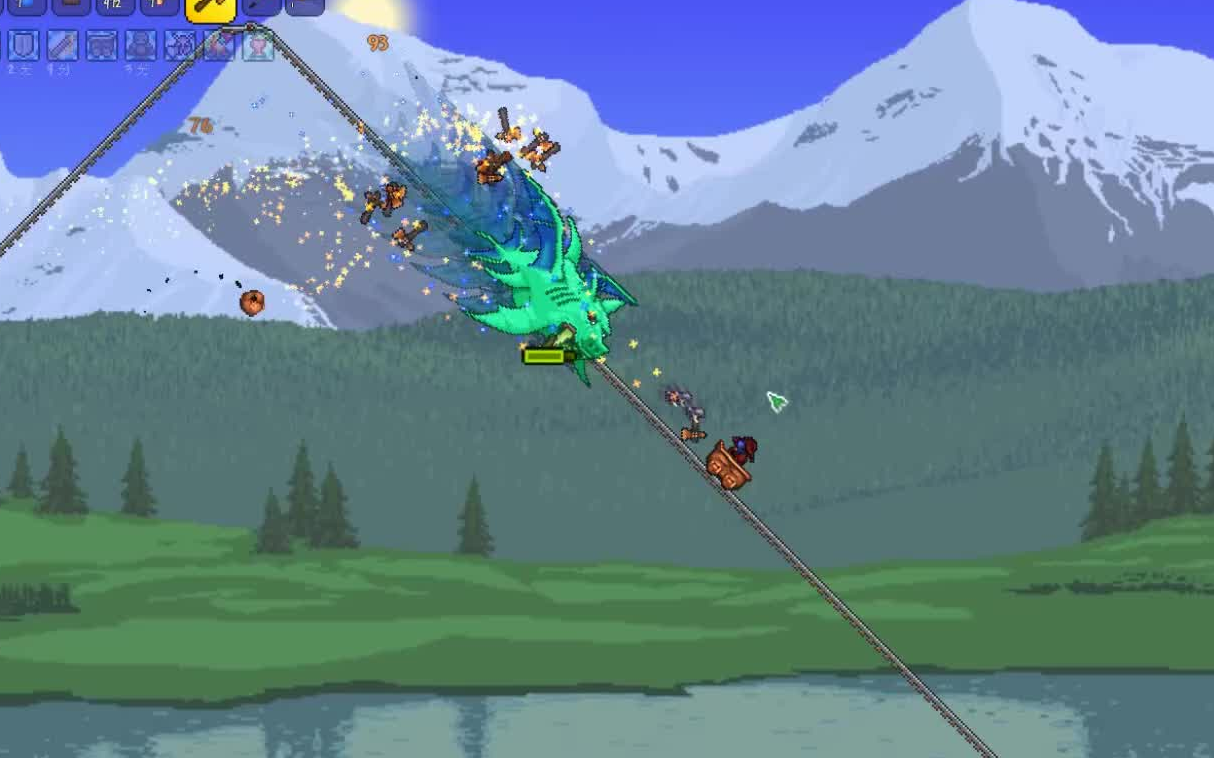 泰拉瑞亚前期怎么用铁轨打BOSS